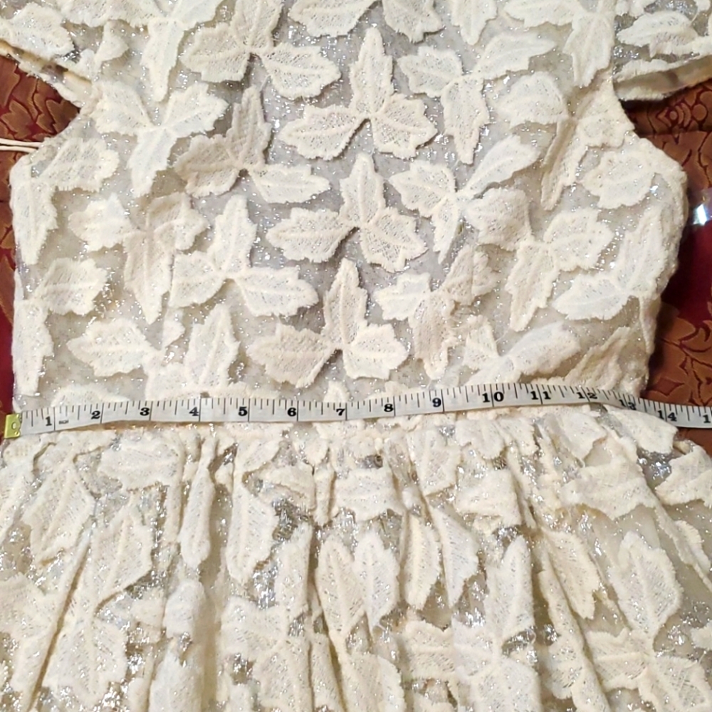 Alice + Olivia Cream Lace Fit-and-Flare Dress - Picture 8 of 16